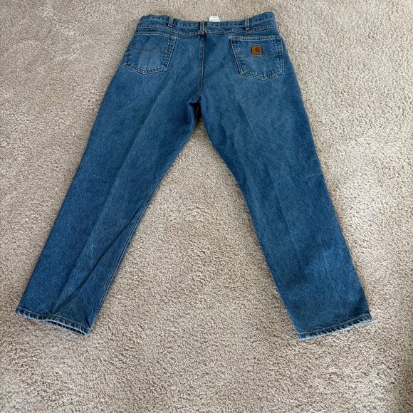 Carhartt Mens Traditional Fit Blue Denim Jeans40x30 100% Cotton Durable Workwear - Picture 2 of 8